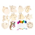 Zestaw Kreatywny Drewniane Ozdoby Świąteczne 72szt. /DpCraft