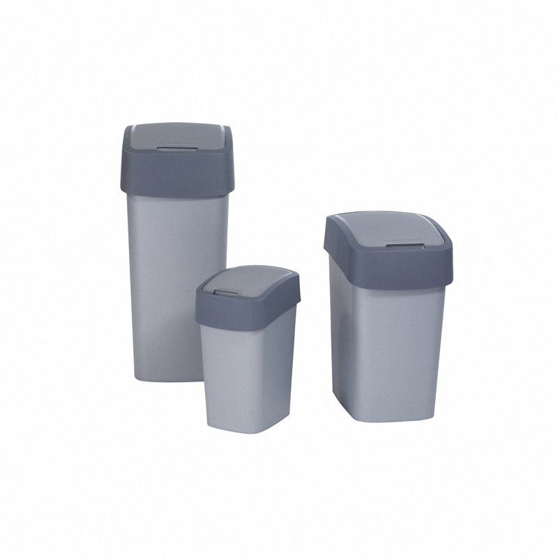 Kosz Flip Bin 10L Curver 186133 srebrny szary