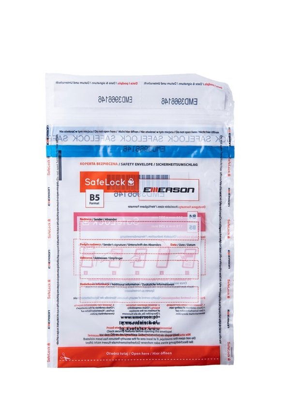 Koperta Bezpieczna B5 Safelock (178x250) 100szt. Kolorowa /Emerson