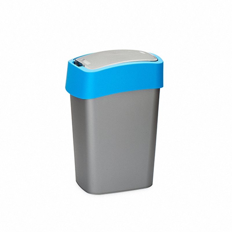 Kosz uchylny Flip 45L srebrno niebieski Curver 217818