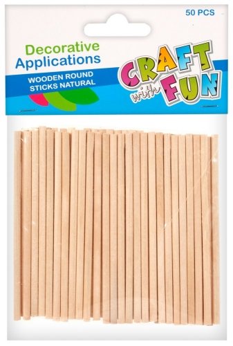 Patyczki drewniane dekoracyjne okrągłe  /Craft With Fun 402525