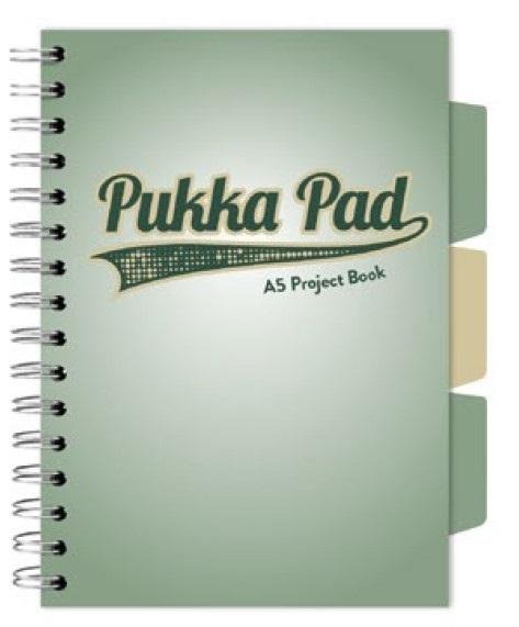 Kołozeszyt A5 100K kratka Project Book Sage / Pukka Pad