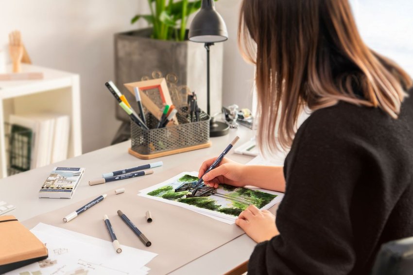 Pisak Goldfaber Sketch Dwustronny Zestaw 12 Kol. Faber-Castell
