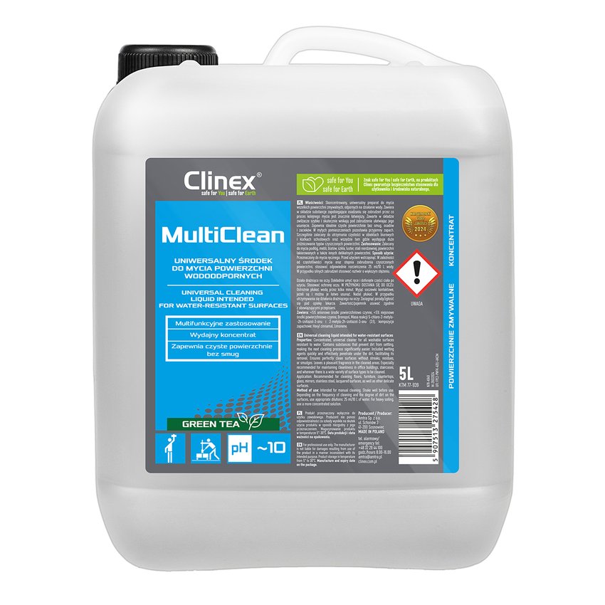 Płyn CLINEX Multi Clean do powierzchni wodoodpornych Green Tea 5L