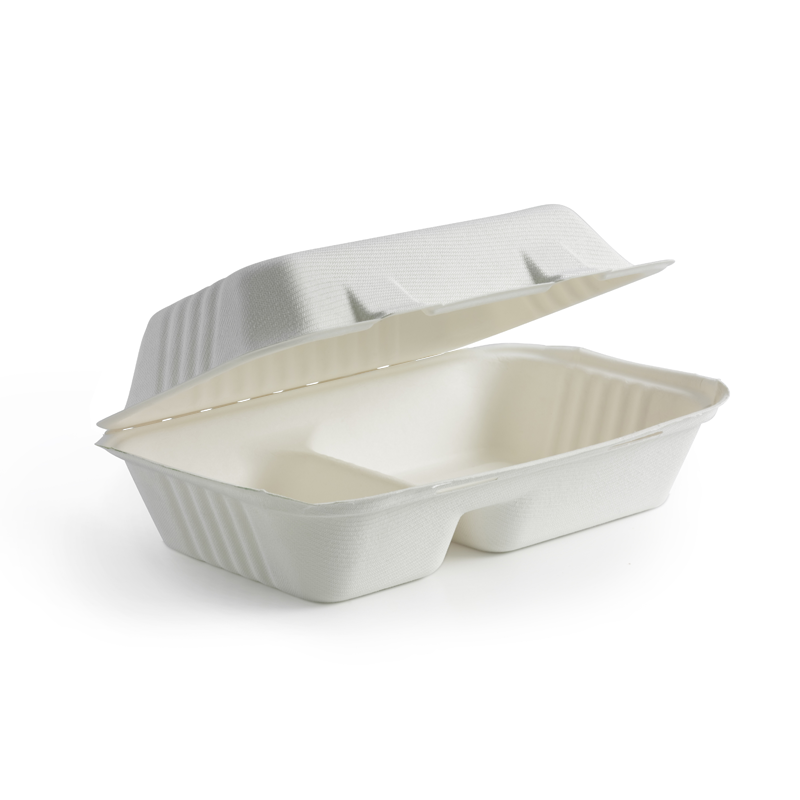 Pojemnik z Trzciny Cukrowej Menubox 2-dzielny 25x16cm A'50  /LoveNature