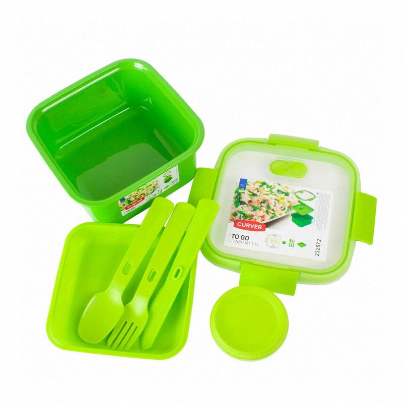 Curver Smart To Go Lunch Kit pojemnik kwadratowy 1,1L zielony
