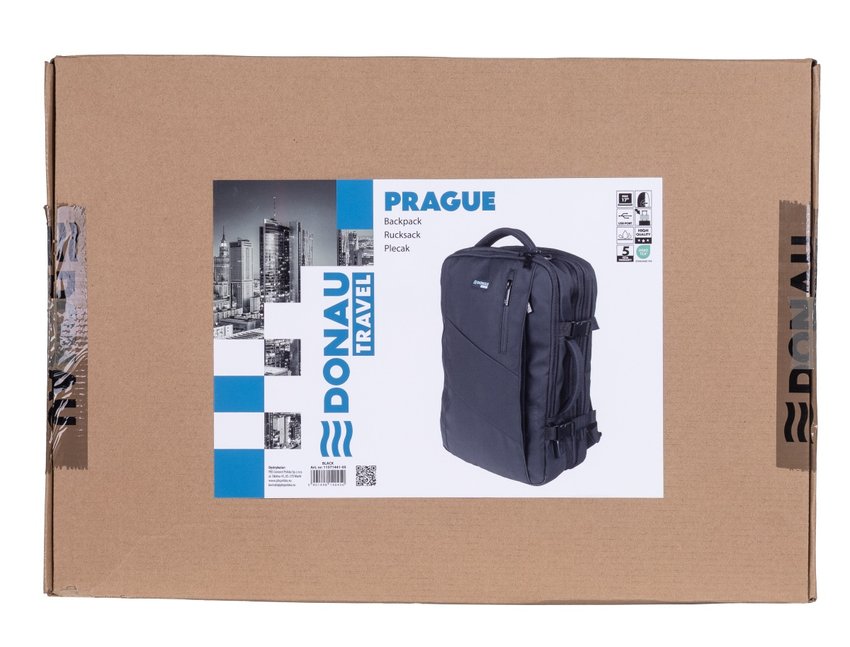 Plecak DONAU TRAVEL Prague 17" 32l USB + kabel czarny