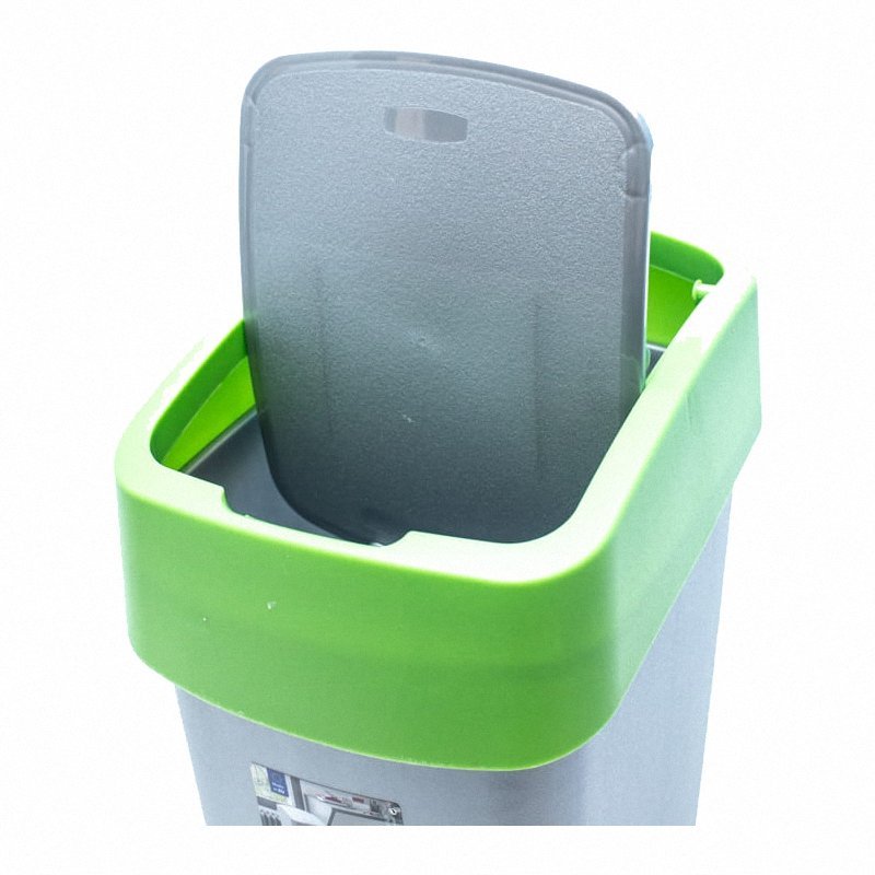 Kosz Flip Bin Curver 190172 na śmieci 10L srebrny zielony