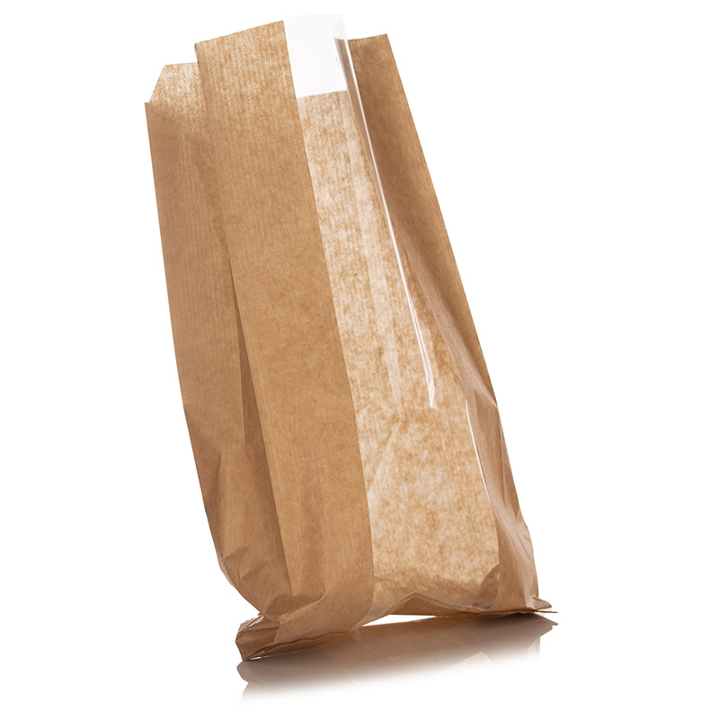 Torebka Papierowa z Fałdą Szara 370x230x70/140mm  A'1000