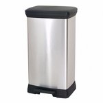 Metalowy kosz pedałowy 50L srebrny Curver 187177