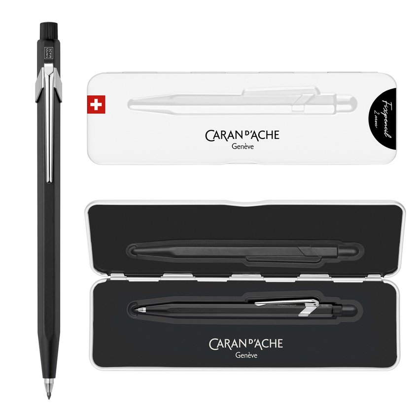 Ołówek automatyczny CARAN D'ACHE Fixpencil 2mm w pudełku czarny