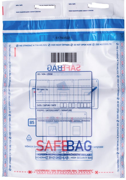 Koperty Bezpieczne B5 Safebag 200x260 Transp. 100sztuk