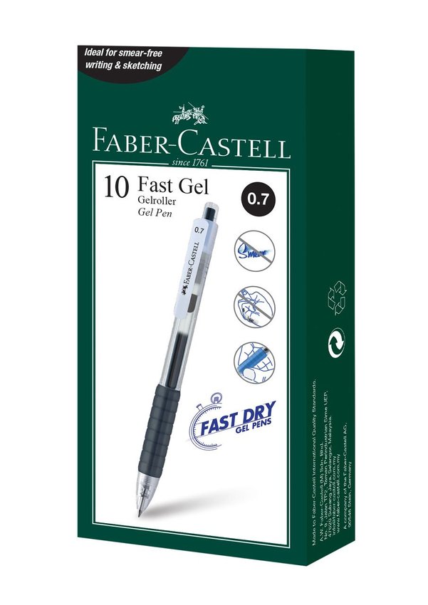Długopis Automatyczny Żelowy Fast Gel   0,7 Mm Czarny Faber-Castell