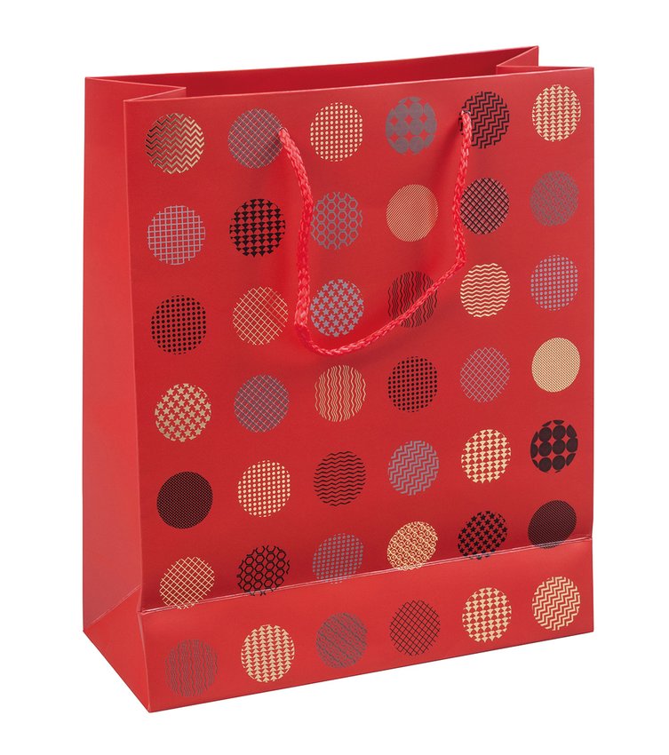 Torebka na prezenty DONAU HOME laminowana 25x30x10cm całoroczna sznurek mix wzorów