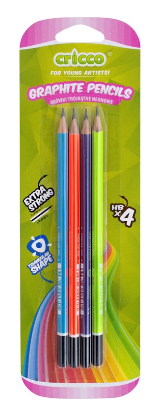 Ołówek Cricco Trójkątny Neonowy Hb4 Szt. Blister