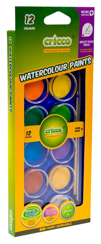 Farby Wodne  Cricco  12 Kol.