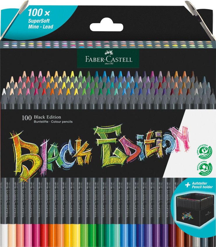 Kredki Trójkątne Black Edition 100 Kol. Faber-Castell