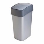 Kosz na śmieci 10L Flip Bin Srebrno-Szary /Curver 186133