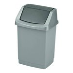 Kosz uchylny na śmieci 15L Curver Clik-it srebrnografitowy