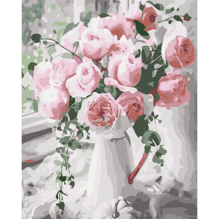 Malowanie po numerach BRUSHME 40x50 cm bukiet delikatnych róż 1 szt.