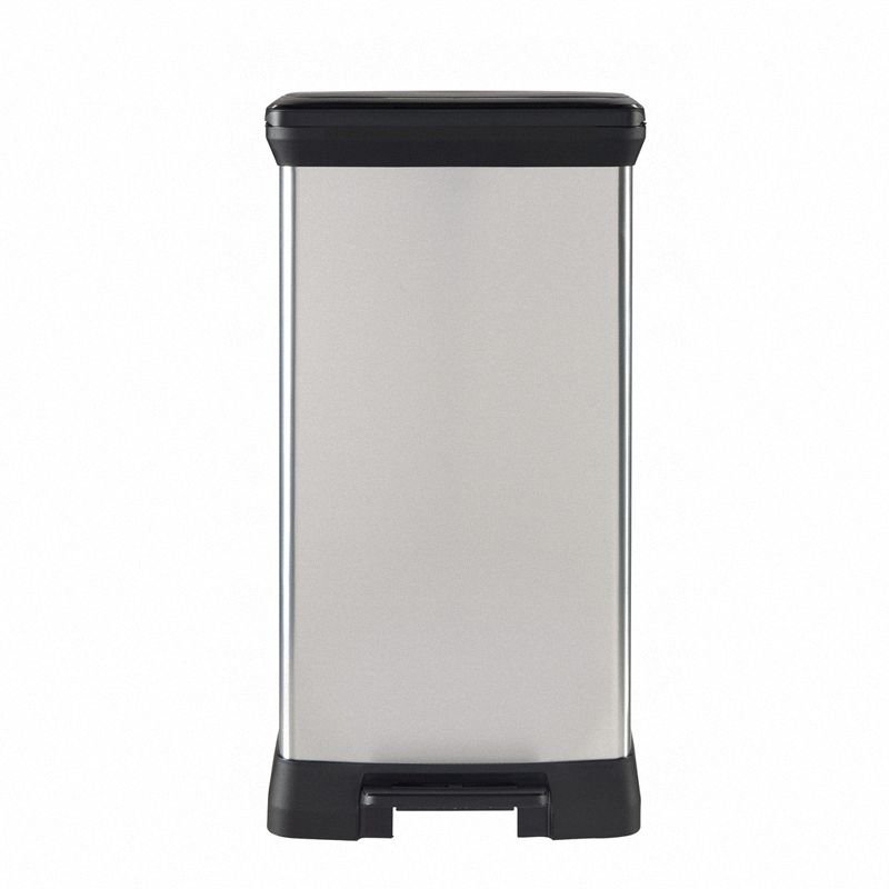 Metalowy kosz pedałowy 50L srebrny Curver 187177