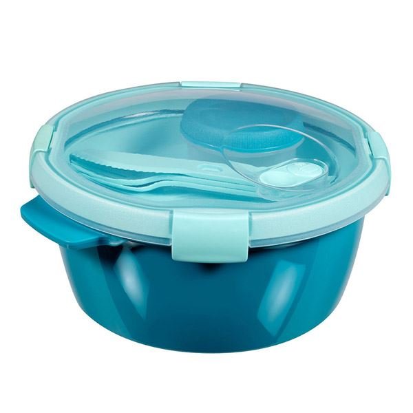Curver Smart To Go Lunch Kit okrągły pojemnik 1,6L niebieski