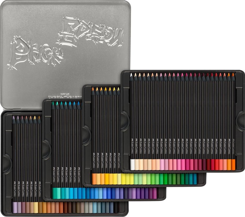 Kredki Trójkątne Black Edition 100 Kol.Opakowanie Metalowe Faber-Castell
