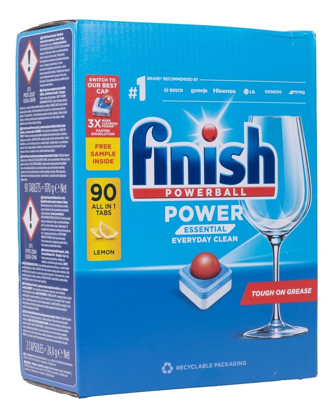 Tabletki do zmywarki FINISH Power Essential 90szt+2gratis lemon