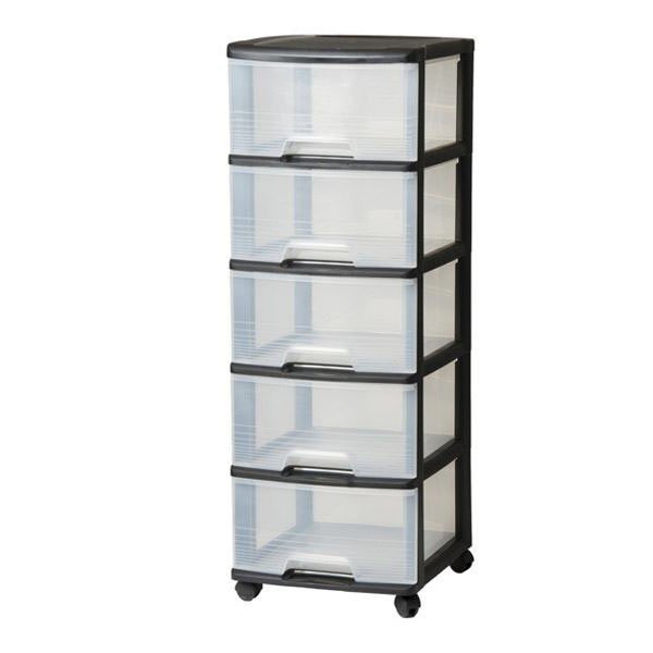 Regał na pojemniki 5x20L czarny przezroczysty Curver 214752