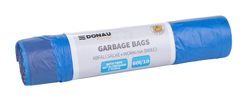 Worki na śmieci DONAU HOME z taśmą (LDHD), 60l 10 szt., niebieskie
