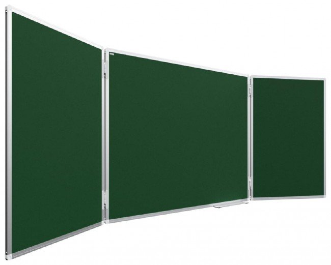 Tablica Tryptyk Memobe Kredowa Magnetyczna Zielona, Rama Aluminiowa Prestige, 120X90 Cm