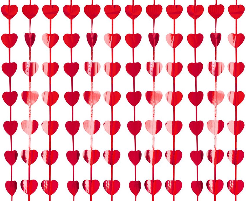 Kurtyna B&C Serca, metaliczna czerwona, 100x200 cm /GoDan