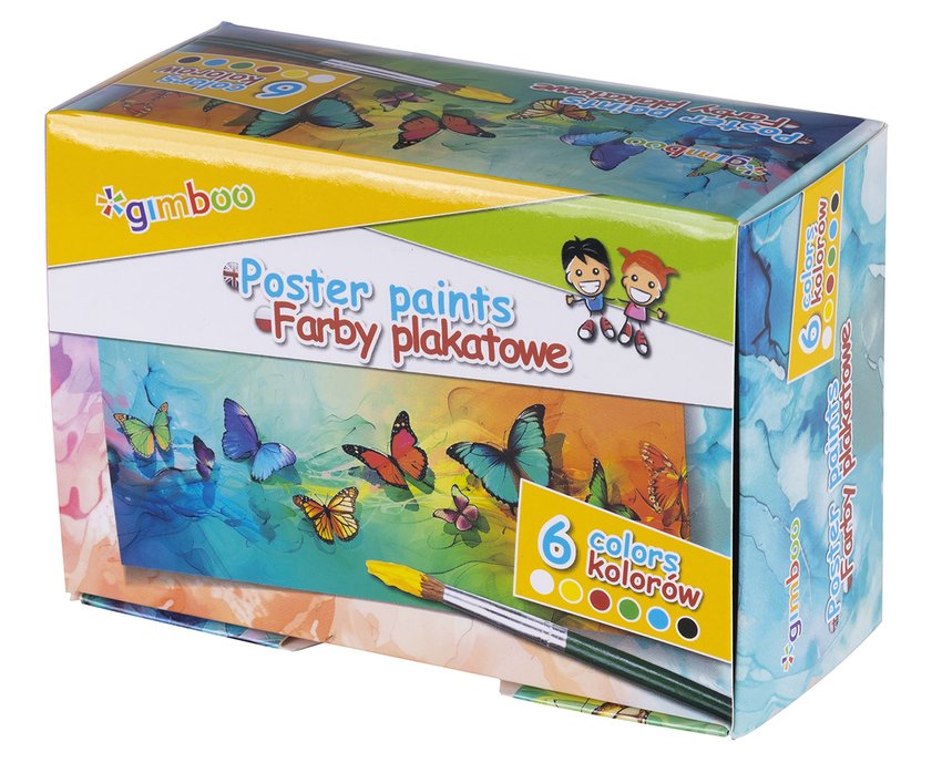 Farby plakatowe GIMBOO 6x20ml mix kolorów