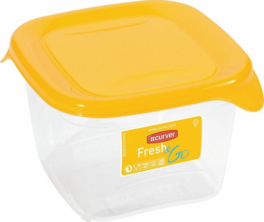 Pojemnik kwadratowy Fresh&Go 0,45L żółty Curver 182243