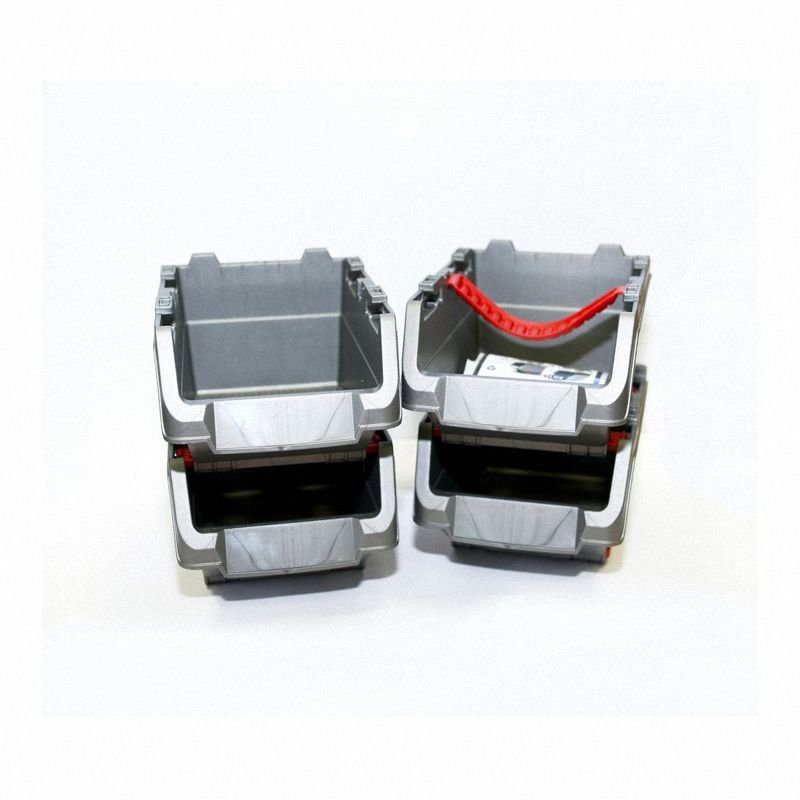 Curver CLICK BIN zestaw 4 małych pojemników 0,45L srebrny