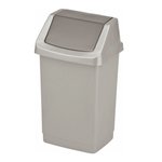 Kosz uchylny na śmieci 9L Curver Click srebrny 174988