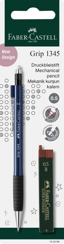 Ołówek Aut. Grip 1345 + 12 Wkładów Grafitowych 0.5 Mm B Faber-Castell
