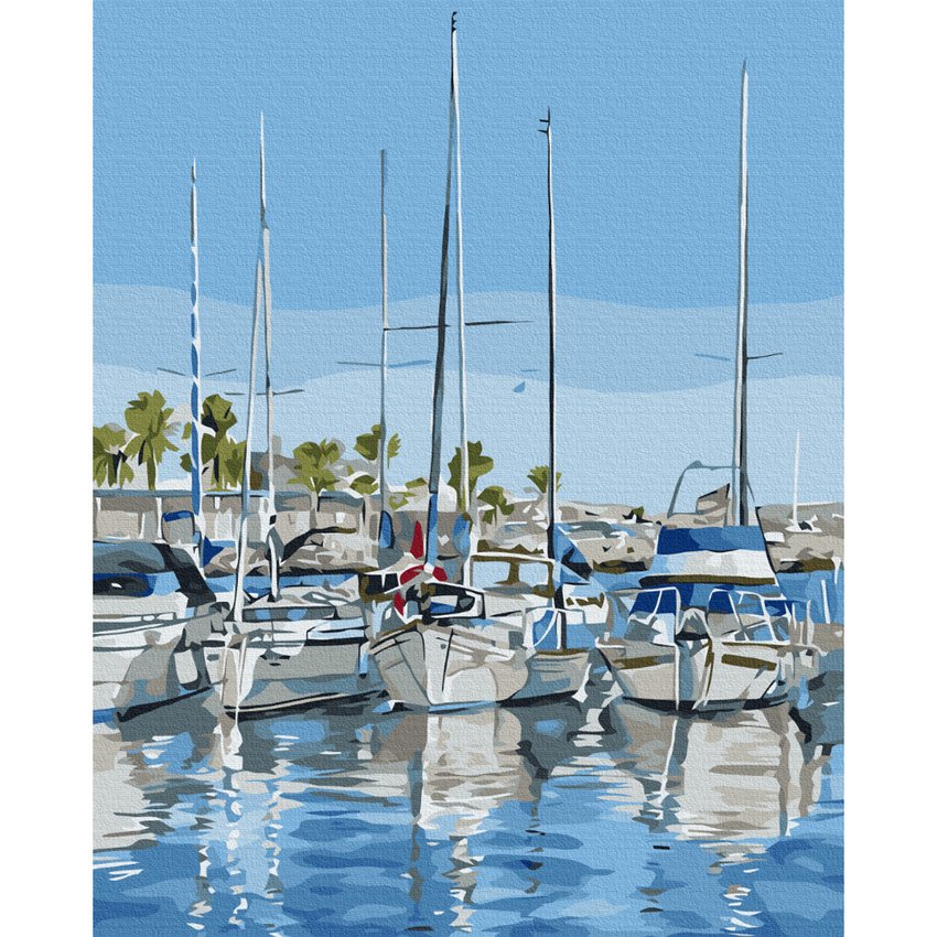 Malowanie po numerach BRUSHME 40x50 cm jachty 1 szt.