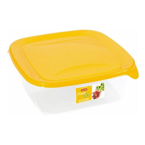 Kwadratowy pojemnik na żywność Fresh&Go 0,8L żółty Curver
