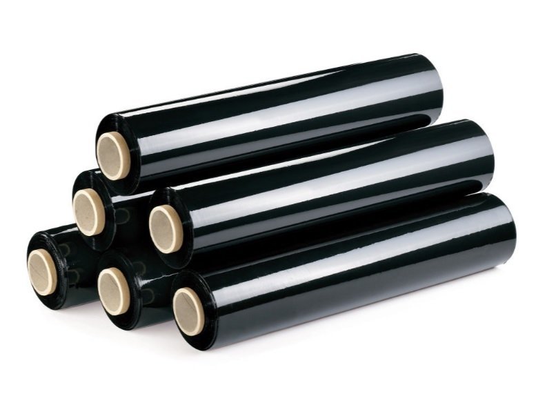 Folia stretch czarna 3kg tuleja 0.30 opakowanie 9szt