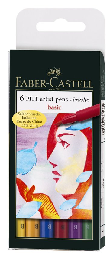Pitt Artist Pen Basic 6 Kolorów Etui Faber-Castell