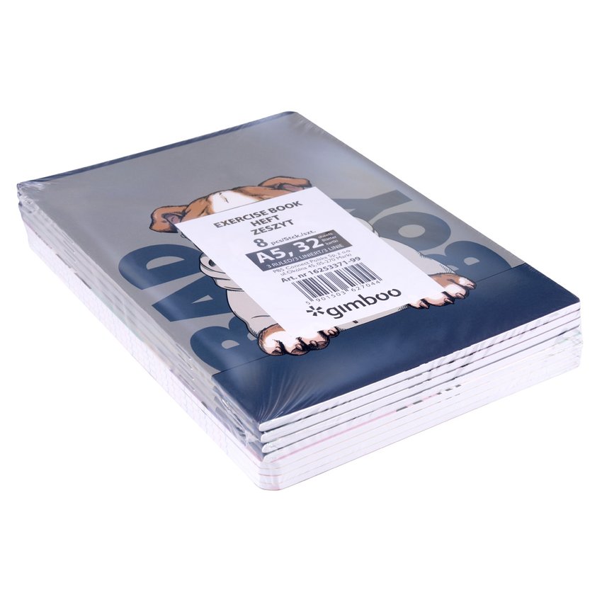 Zeszyt szkolny GIMBOO A5 w 3 linie 32 kart., 70gsm mix wzorów