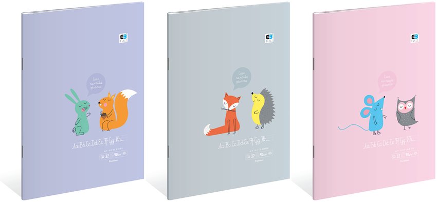 Zeszyt A4 Pastel BEBE Friends 90g, linia 32 kartki / Interdruk