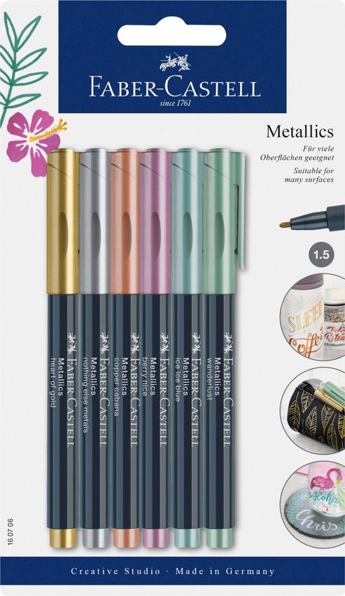 Pisaki Metaliczne Metallics Blist. 6 Szt Faber-Castell