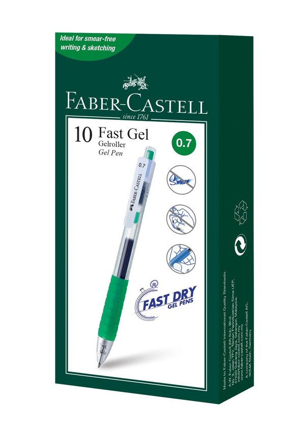 Długopis Automatyczny Żelowy Fast Gel   0,7 Mm Zielony Faber-Castell