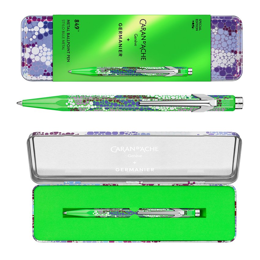 Długopis CARAN D'ACHE 849 Germanier w pudełku zielony neonowy