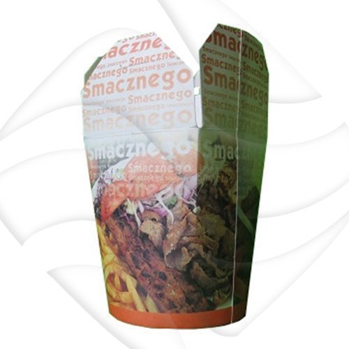 Pudełko Kebab Box 750ml Nadruk Biało-Czerwony A'50