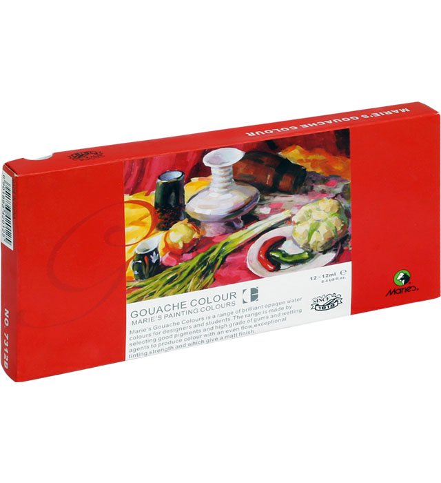 Farby gwasz 7312 B &#8211 12 kol. Maries 12 ml