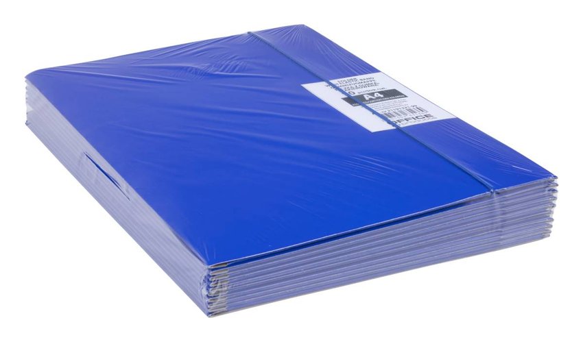 Teczka z gumką OFFICE PRODUCTS karton/lakier A4 320gsm 3-skrz., mix kolorów