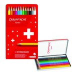 Kredki Caran D'Ache Swisscolor Aquarelle Z Efektrm Akwareli  Sześciokątne 12Szt. Mix Kolorów